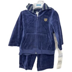 Chaps by Ralph Lauren Baby 9 months 9m Boys 2 Piece Hoodie Sweater & Pants Blue